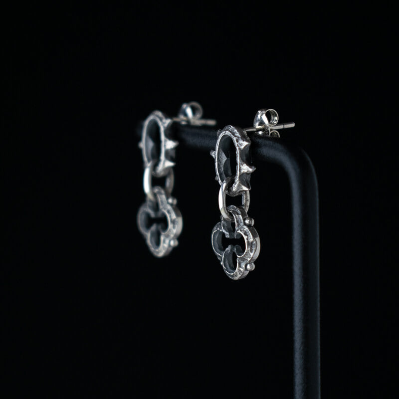 Barbed and Quatrefoil Earrings (MTO)